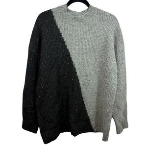 Zara Black and Gray Crew Neck Sweater